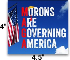 Anti Trump Stickers. MAGA: Morons Are Governing America Stickers for Bumper, Car