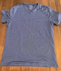 01.Algo Men’s M T-Shirt set of 2 stripe V-neck UPF 40+ Performance Recycle