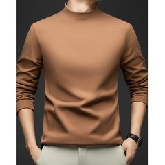 Half Turtleneck Mens Sweater Warm Knit Top Casual Pullover Solid Color Winter