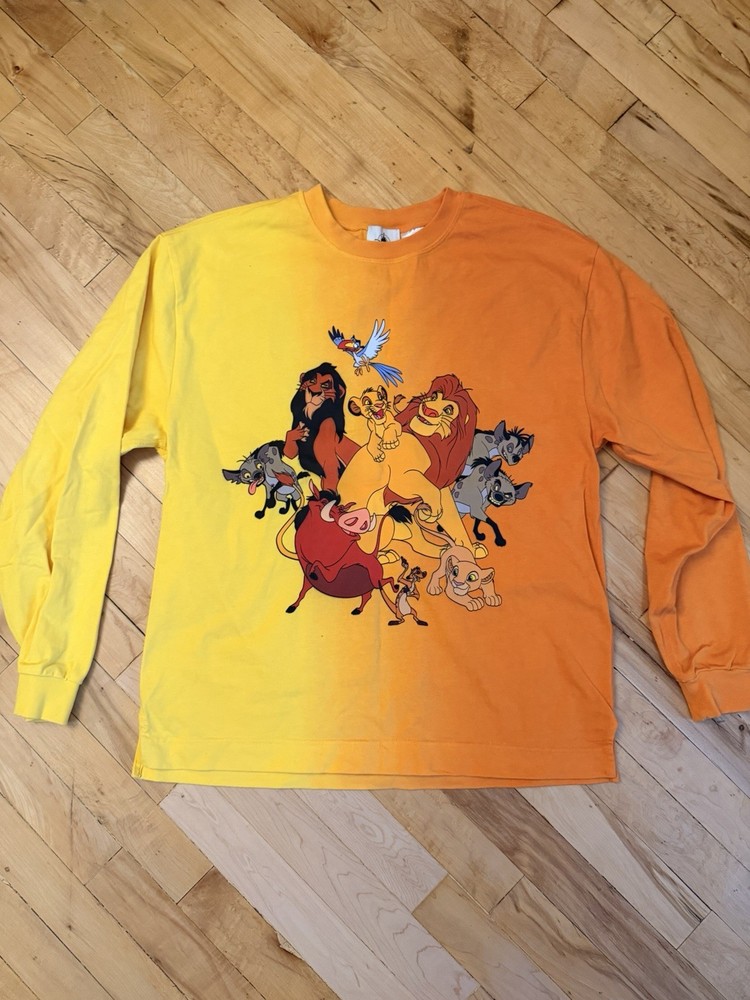 Lion King Disneyland Resort Long-sleeve yellow tie dye Small 30th Anniversary