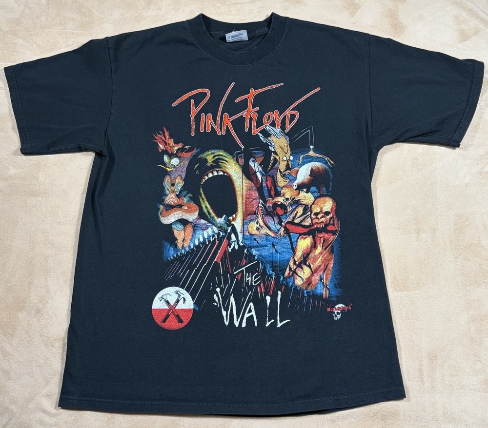 Vintage Pink Floyd The Wall Tee Shirt Yazbek Large Rock Death Double Sided