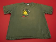 Vintage Chairman Mao Zedong Graphic T Shirt XL Green Chinese Characters China