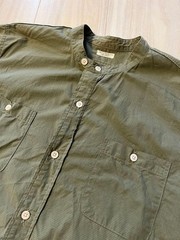 PHIGVEL Olive Band Collar Shirt Size S – Pre-Owned