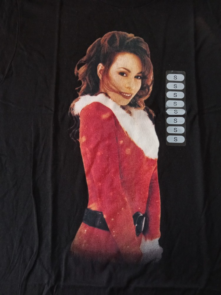Size Small Mariah Carey Merry Christmas Black T-Shirt NEW SEE PHOTOS