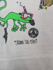Vintage Lizard Gecko Diving Positions Shirt 90s AOP Jackson Did This (20in)