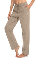 Women’s Cotton Sweatpants Yoga Lounge Casual Pants Open Bottom Sweat Pants fo…