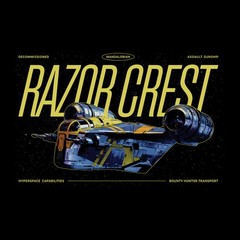 Men’s Star Wars: The Mandalorian and Grogu Bounty Hunter Razor Crest T-Shirt