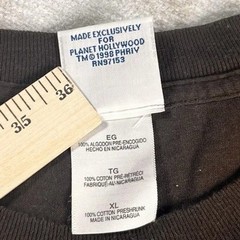 Vintage 1998 Planet Hollywood New York Skull Sword Graphic T-Shirt Mens XL Black