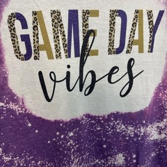 Gildan Game Day Vibes Tshirt XL purple paint splatter print