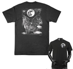 Night Wolves Howling at Moon Wilderness Wildlife Animals T-shirt