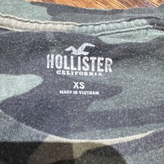 Hollister California Camo Logo T-Shirt Crew Neck Short Sleeve Mens XS Green