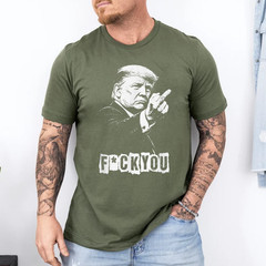 Trump Middle Finger 2026 Meme Funny Trump Flipping The Birds Unisex T-Shirt