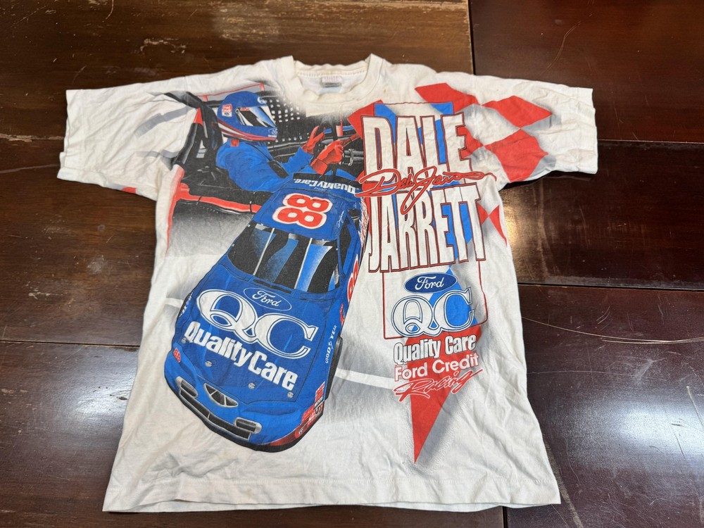 Vintage Dale Jarrett Shirt Mens Large Ford Quality Care NASCAR Racing 90s