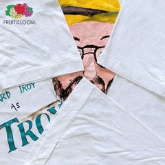 Vintage 1990 Bernard Troy Hand Painted Portrait T Shirt XL USA Single Stitch