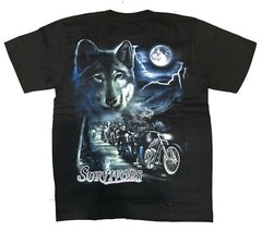 MENS WOMEN BIKER MOTORCYCLE GLOW IN DARK WOLF 3D PRINT T-SHIRT COTTON – SC6