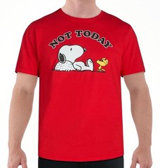 Men’s Women’s 3X 54-56 Peanuts Snoopy Woodstock T-Shirt “Not Today” Red New