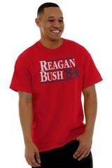 Ronald Reagan George Bush 1984 Vintage Retro Womens or Mens Crewneck T Shirt Tee