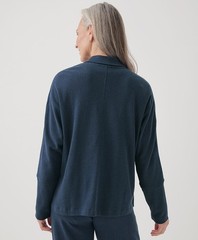 Pact Women’s Airplane Relaxed Blazer French Navy Heather Medium Top Outerwear