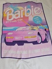 Barbie T-shirt Mens Large Crew‎ Neck Tee Barbie White Pink Purple Graphic Design