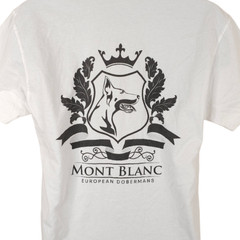 European Dobermans T Shirt Mens Size Large White Mont Blanc Dog Lover