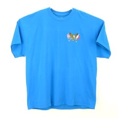 Texas Oil Field Services Eagle US Oil Blue T-Shirt Mens 2XL Cotton Poly Blend