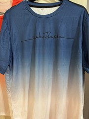 Lot Of 4 “Whatever” Ombre Short-Sleeve Shirts -Black Blue Red And Beige