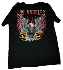 🔥 Brooklyn Vertical Shirt Los Angeles Motorcycles Eagle Flames Black Large