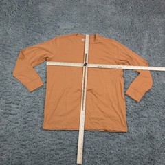 MTAILOR Shirt Mens Large Brown 100% Cotton Long Sleeve Crewneck Solid Tee NWOT