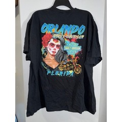 Harley Davidson black Orlando day of the deal skull face men’s 2XL
