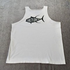 Salty Crew Shirt Mens XXL 2XL White Camo Fish Muscle Tank Top Beach Outdoor