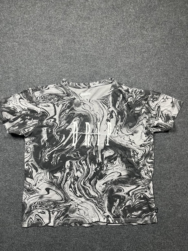 Brooklyn Cloth Shirt Mens Large Gray Marble Allover Graphic Streetwear Tee Top