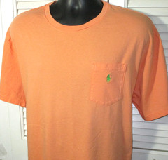 Vtg POLO BY RALPH LAUREN Single Stitch T-Shirt~Pocket W/Pony~Men’s XL~Peach~Used