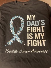 Size Large Prostate Cancer Awareness Light Blue Ribbon Dad Survivor T-Shirt