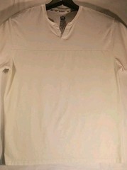 XRAY – Men’s Large – White/Lime Green V-Notch Short Sleeve Split Neck T-Shirt