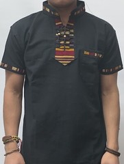 CAMISA TIPICA GUATEMALTECA COLOR NEGRO
