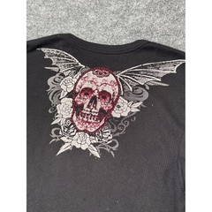 Armored Saint Skull Graphic Thermal Shirt XL Black Waffle Long Sleeve