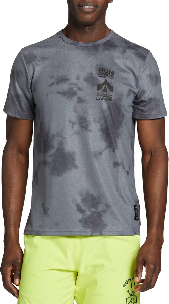 Roark Run Amok X Public Lands Men’s Mathis Core Short Sleeve T-Shirt, Large, Gre