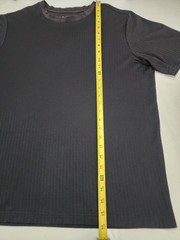 Croft & Barrow Easy Care All Black Fitted Crew Ribbed T-Shirt Men’s Large Y2K