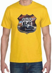 Adult DryBlend® T-Shirt – ( GET YOUR LICKS ON ROUTE 66 (SLED LOW RIDER)- HOT ROD