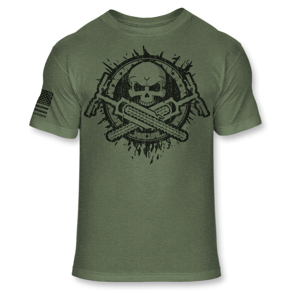 Mt. Biking T Shirt – MTB Mountain Biker Skull USA Flag Athletic T-Shirt – A129