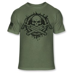 Mt. Biking T Shirt – MTB Mountain Biker Skull USA Flag Athletic T-Shirt – A129