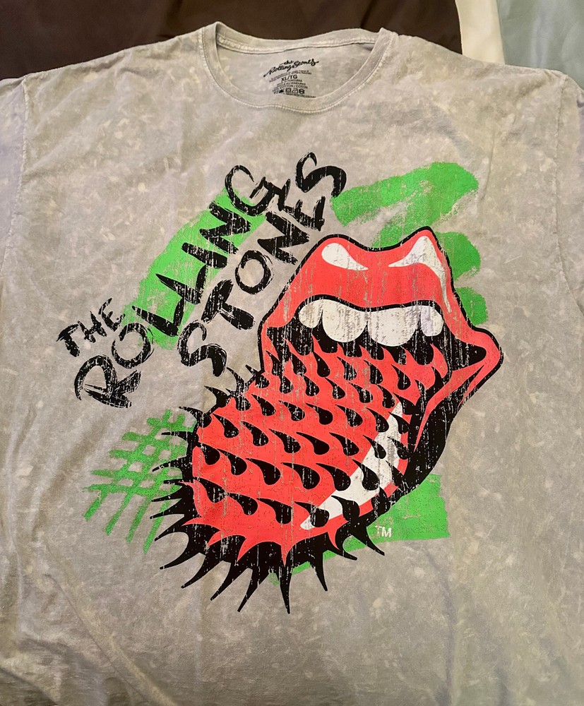 OFFICIAL Rolling Stones grey stone washed tshirt Size XL