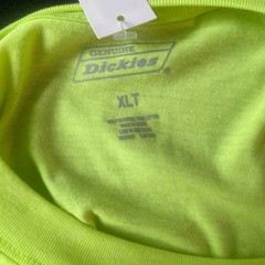 Dickies Mens Neon Work Shirt XLT Traffic Neon Cooling Durable Outdoor Safety