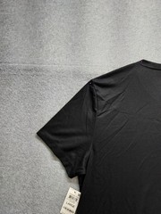 Alfani Men T Shirt L Black Henley Neck Short Sleeve Stretch Pullover Casual Tee