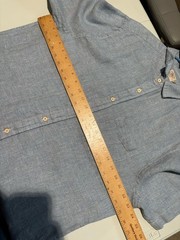 Faherty Brand Short-Sleeve Blue Linen Shirt Men’s XL H14