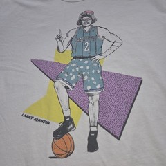 Homage Classics Larry Johnson Charlotte 90s GmaT Shirt 100% Cotton Men’s Size L