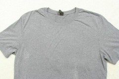 Anvil Gray Tri Blend Poly Cotton Rayon Short Sleeve Solid Tee T-Shirt Large A24