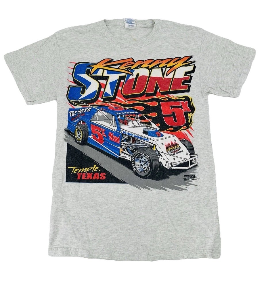 Vintage 90s Kenny Stone Dirt Track Driver NASCAR Race car Texas Shirt Size Small