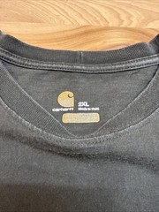 Carhartt K231 Peat Green Original Fit Graphic Logo Long Sleeve T-Shirt Size 2XL