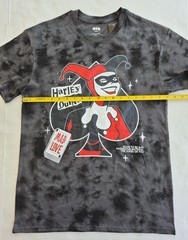 Harley Quinn Front & Joker Back Crew Neck Black T-Shirt – Animated Series Size M